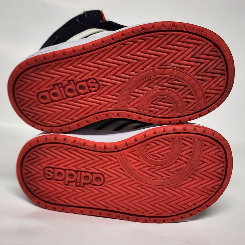 Adidas Hoops Mid 2.0 Boys Shoes Size 6.5 Toddler Basketball Sneakers Black Red - Picture 5 of 9